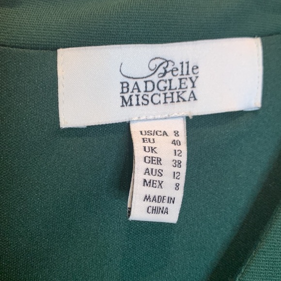 BELLE…BADGLEY MISCHKA green knit dress - Picture 3 of 8